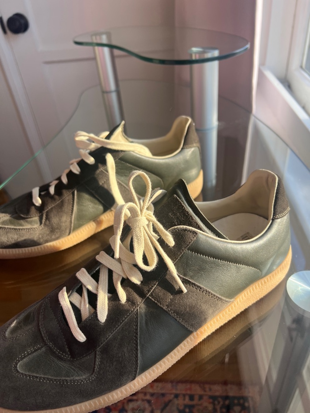 Maison Martin Margiela Brown & Cream Leather Suede Sneakers - 70s replica - Picture 2 of 8